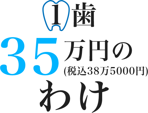 1歯35万円（税込38万5000円）のわけ